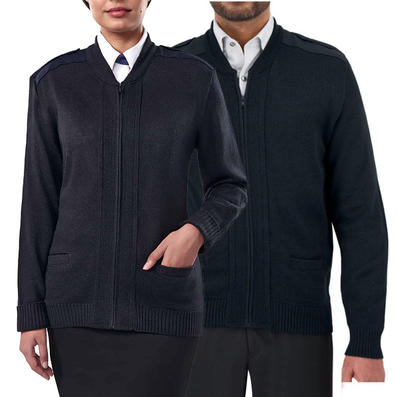OEM/ODM New Company Office Business Employee Uniform Cardigan Custom Unisex Knitted Zipper Other Uniform Sweater