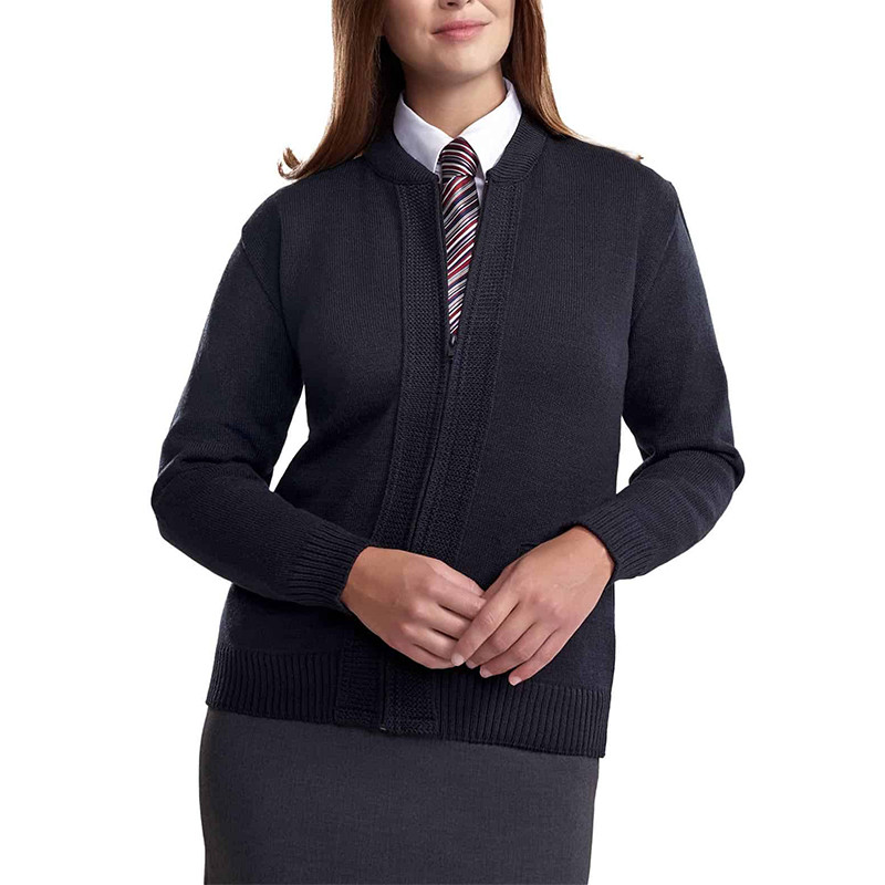 2024 Airline Company Hotel Bank Office Employee Uniform Women's Other Knitted Zipper Uniform Sweater Cardigan
