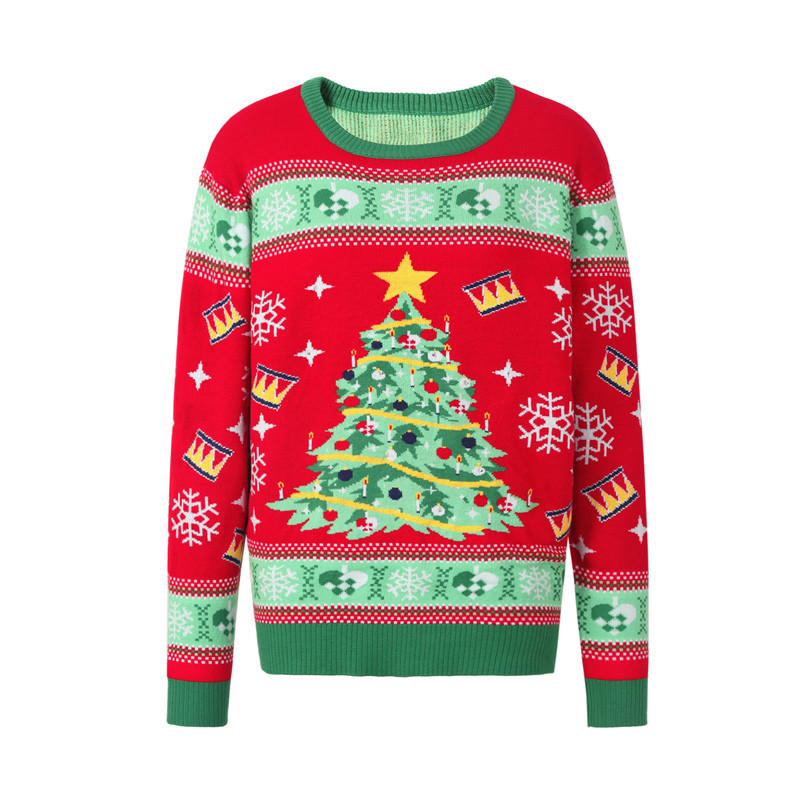 Wholesale Low Price/Custom Jacquard Christmas Jumpers Unisex Knit Ugly Christmas Sweater for adults