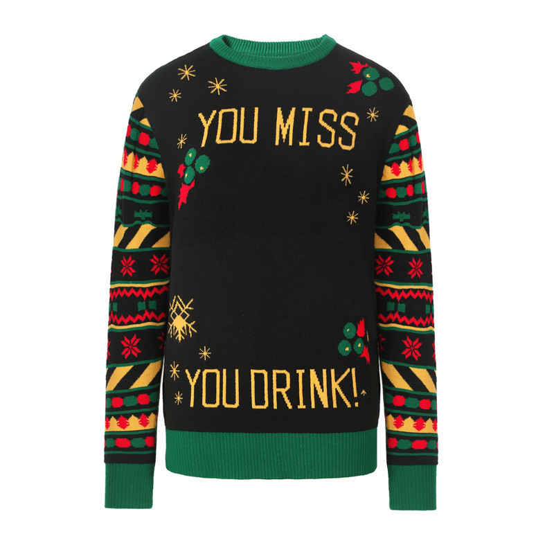 2024 Factory Custom Women Men Christmas Jumpers Unisex Knit Ugly Christmas Sweater for Adults