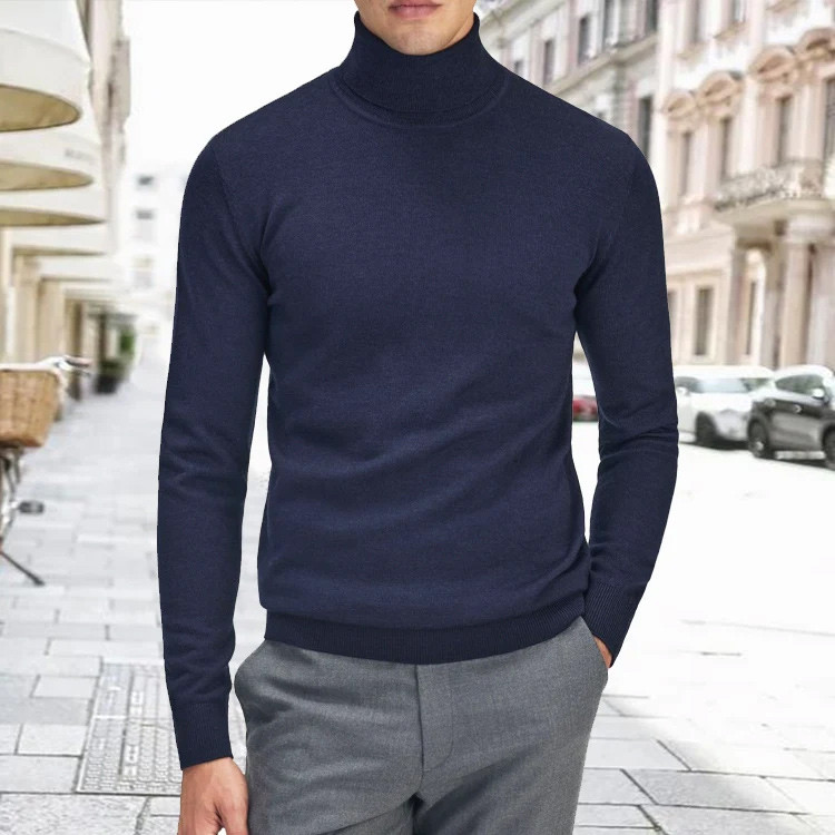 New Design Knit Turtleneck Jumper Custom men's Plus Size 100% Merino Wool Men Turtle Neck Sweater
