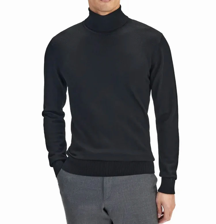 New Design Knit Turtleneck Jumper Custom men's Plus Size 100% Merino Wool Men Turtle Neck Sweater