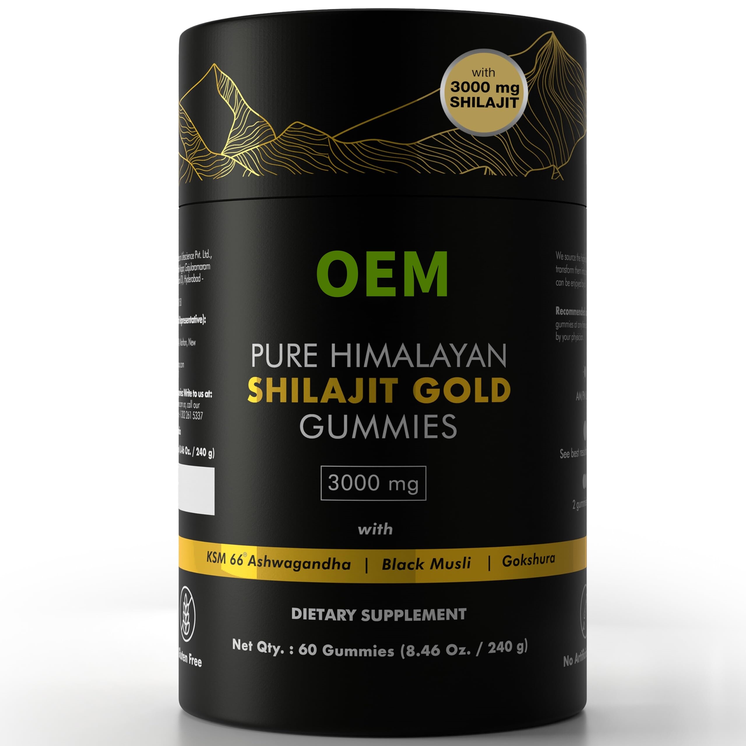 Pure Himalayan Shilajit Gummies Gold I Lab Tested I No Added Sugar I Ashwagandha, Gokshura| Fulvic Acid & 85+ Trace Minerals I for Men, Women I Non-GMO I 100% Natural & Organic