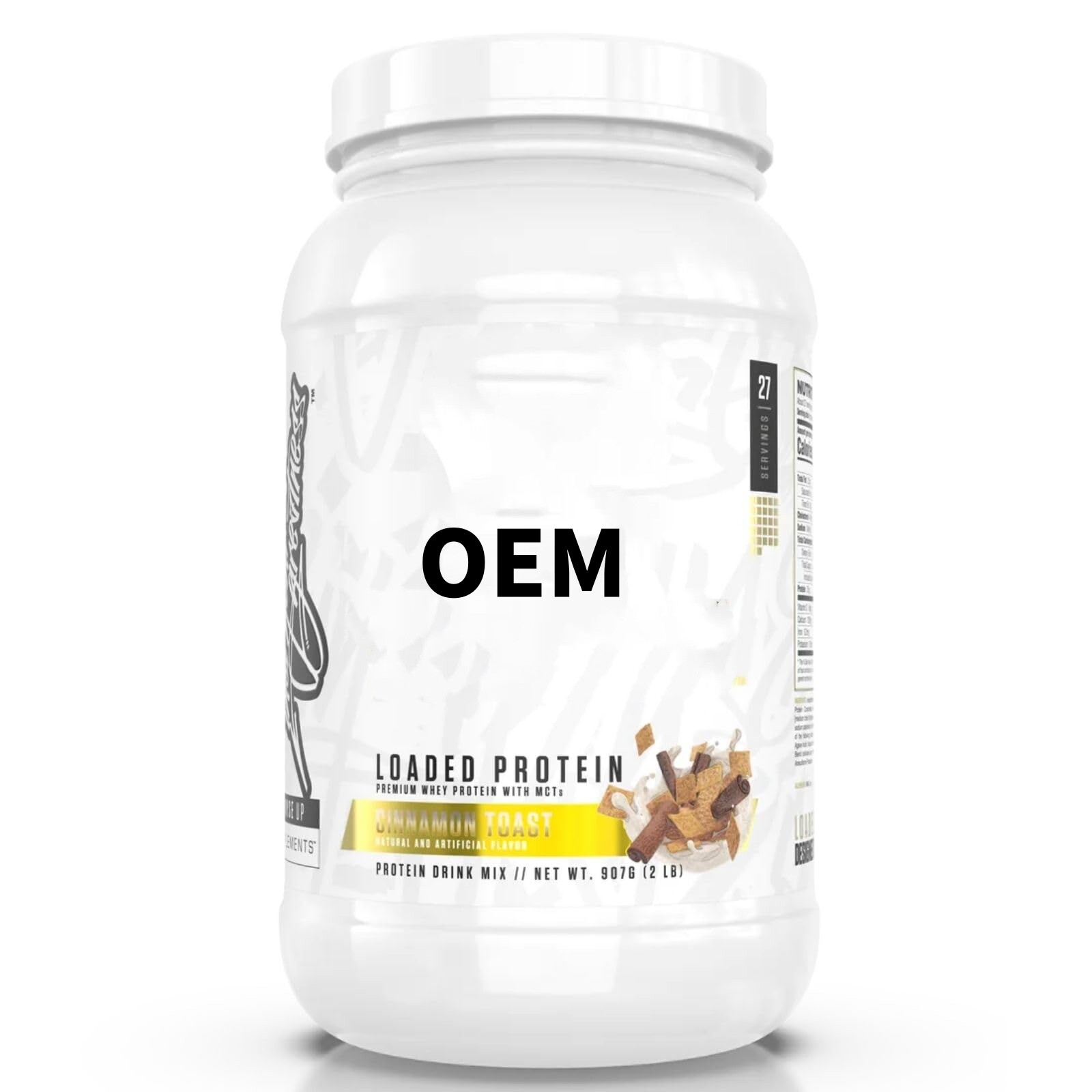 Supplements Loaded Protein Powder | 25g Whey Protein Isolate & Concentrate | with Prebiotic Fiber & MCTs | Low Carbs & Low Sugar | 27 Servings (Cinnamon Toast)