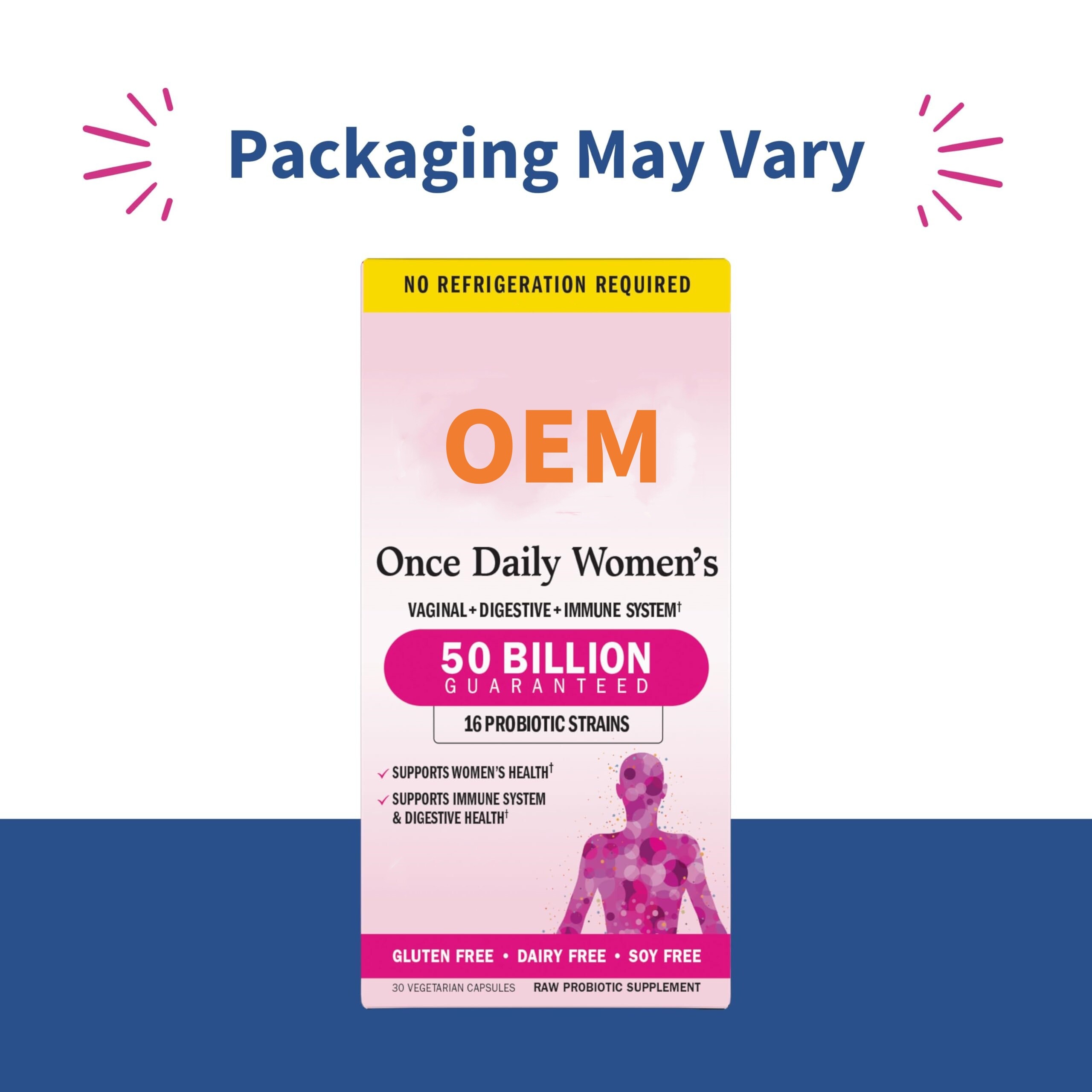 Once daily probiotics for women, 50 billion CFU, 16 strains of probiotics, containing organic prebiotics for digestive, vaginal and immune health