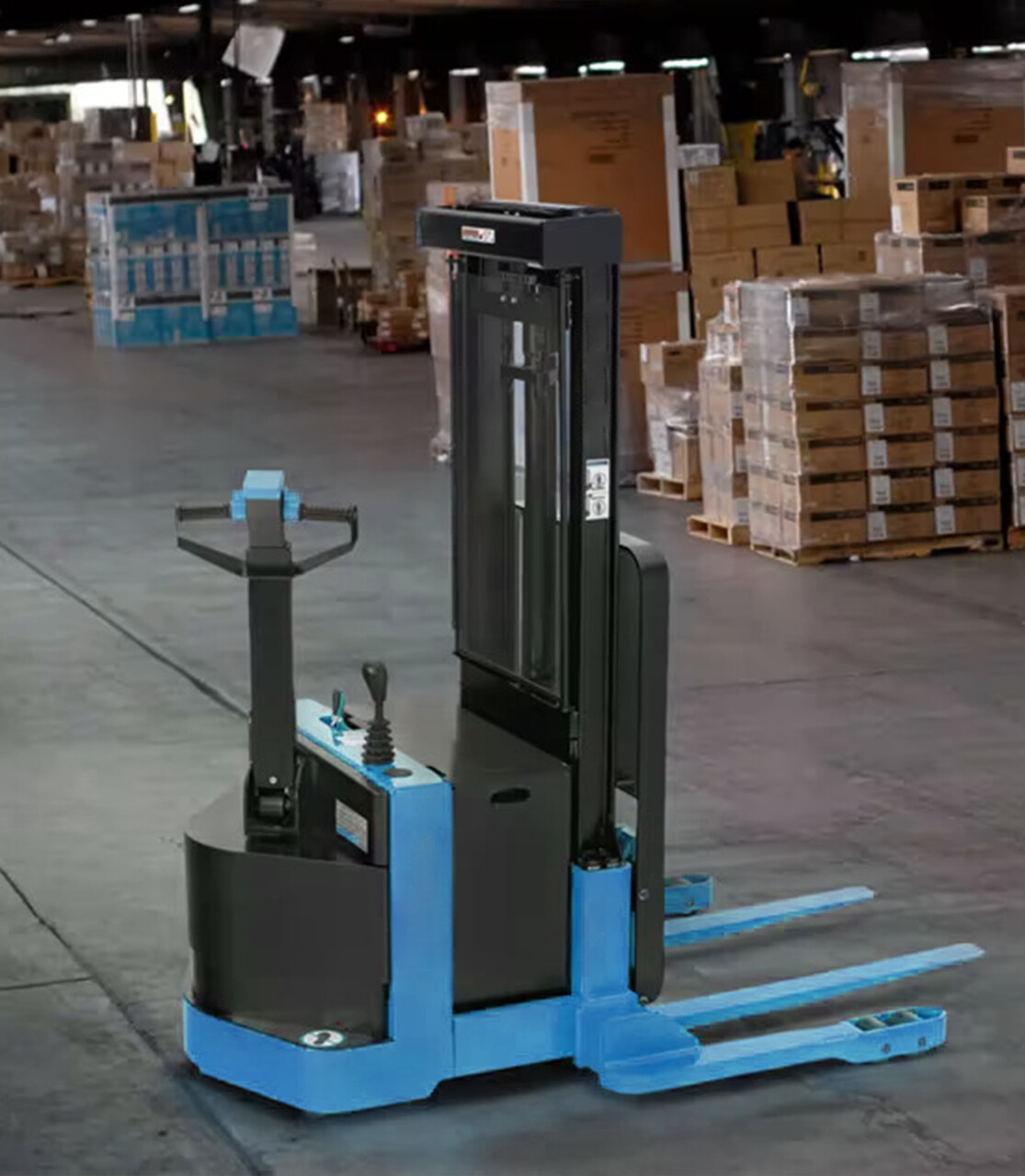 Industrial walk-behind stacker cranes