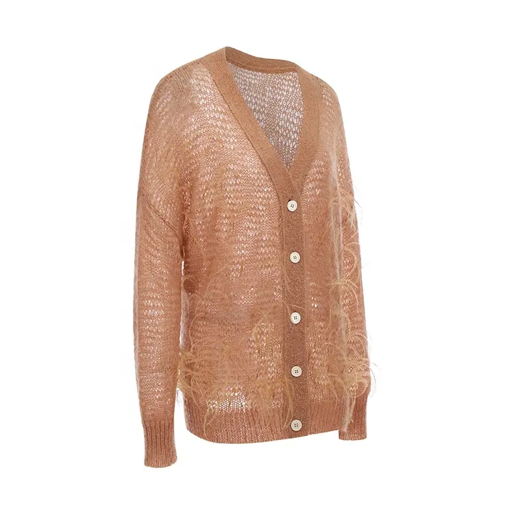 Women Wool Mohair Cardigan 169