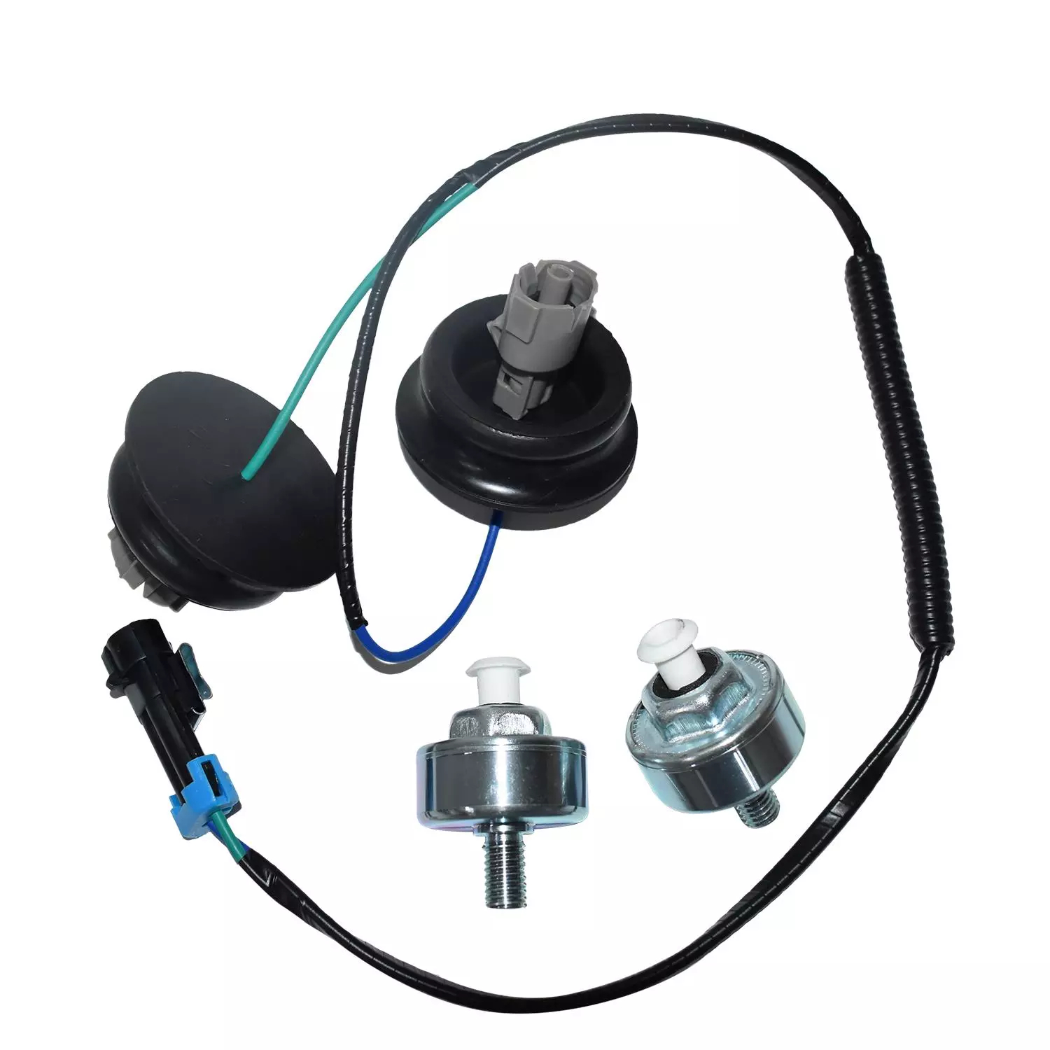 Knock Sensor with Harness Pair Kit for Chevy Silverado 1500 GMC Sierra Hummer 1999-2007