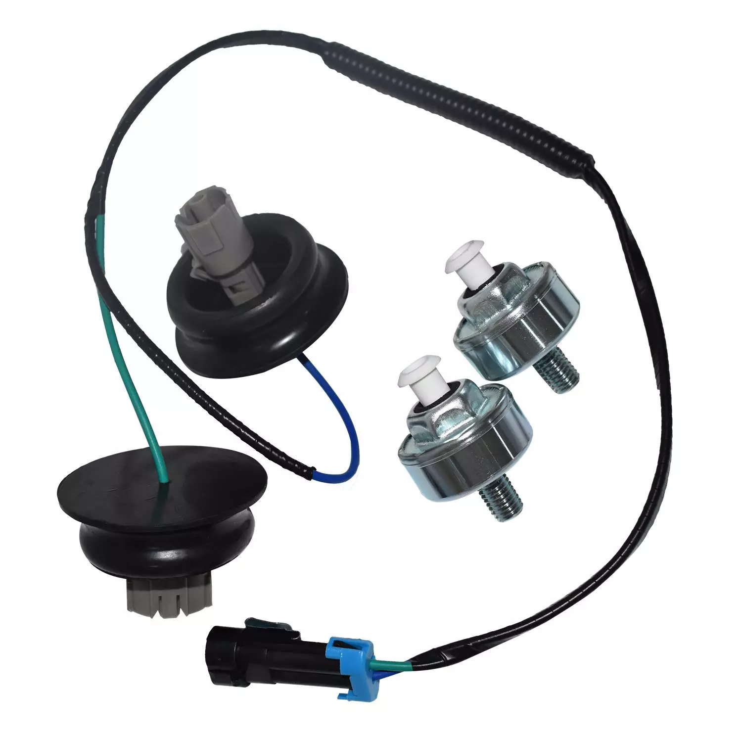 Knock Sensor with Harness Pair Kit for Chevy Silverado 1500 GMC Sierra Hummer 1999-2007