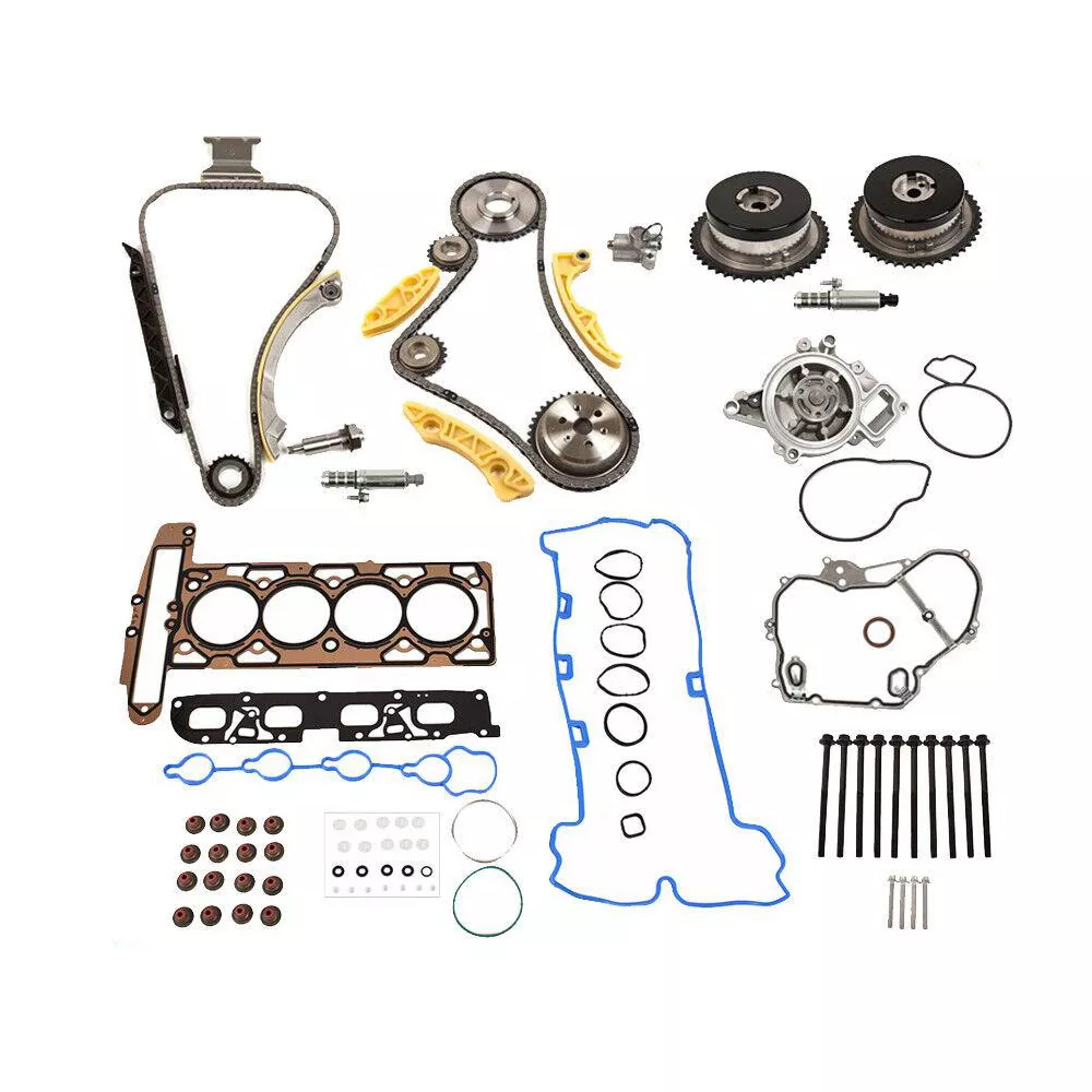 Timing Chain Kit VCT Selenoid Actuator Gear Water Pump Fits GM 2.0L 2.4L Ecotec
