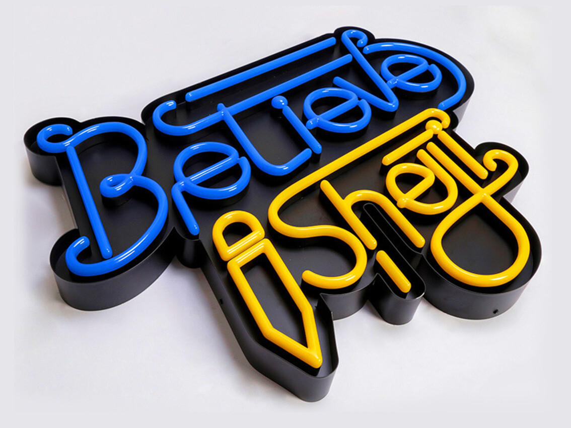 Acrylic neon lettering