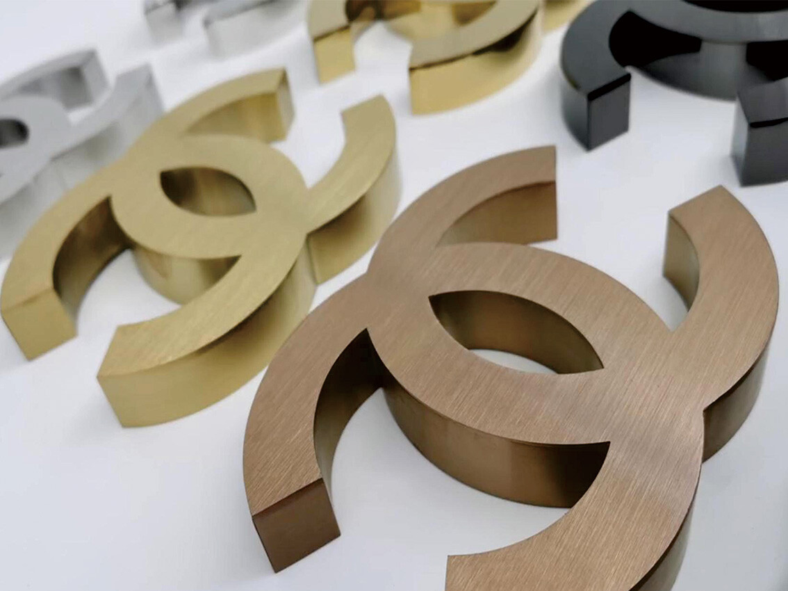 Fine stainless steel lettering