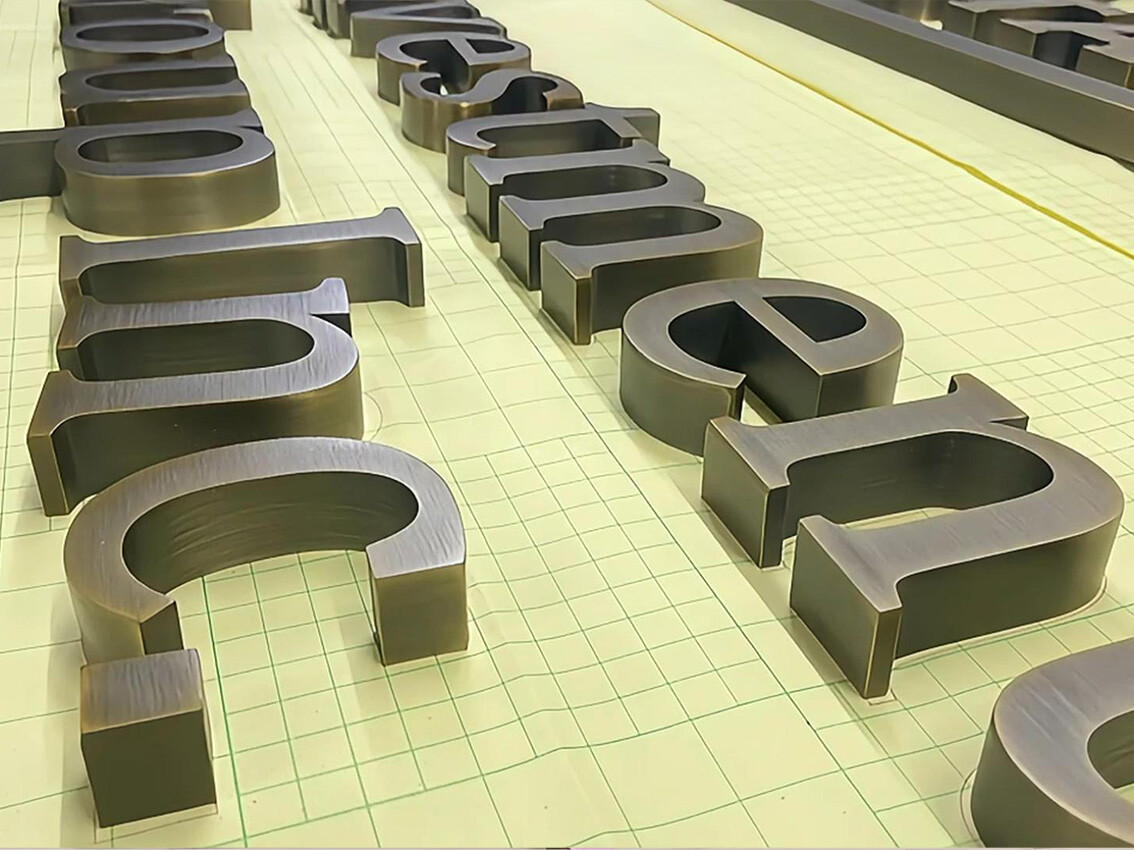 Fine stainless steel lettering