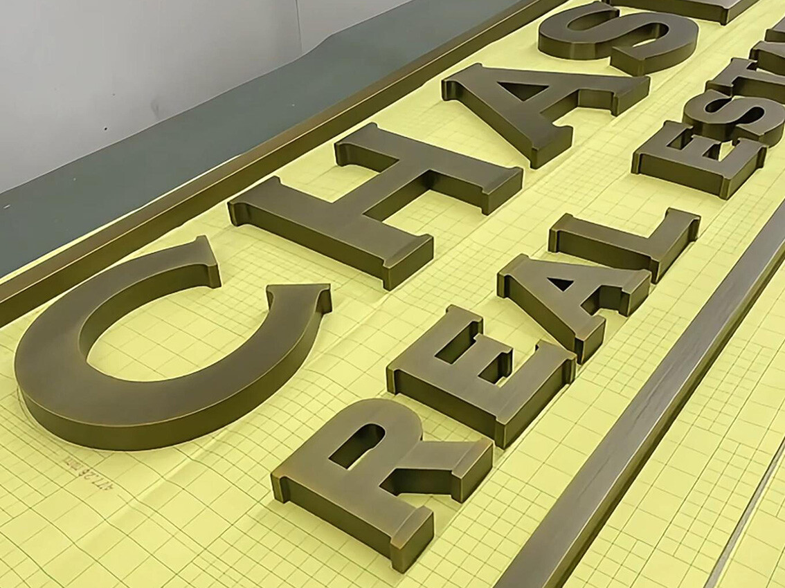 Fine stainless steel lettering