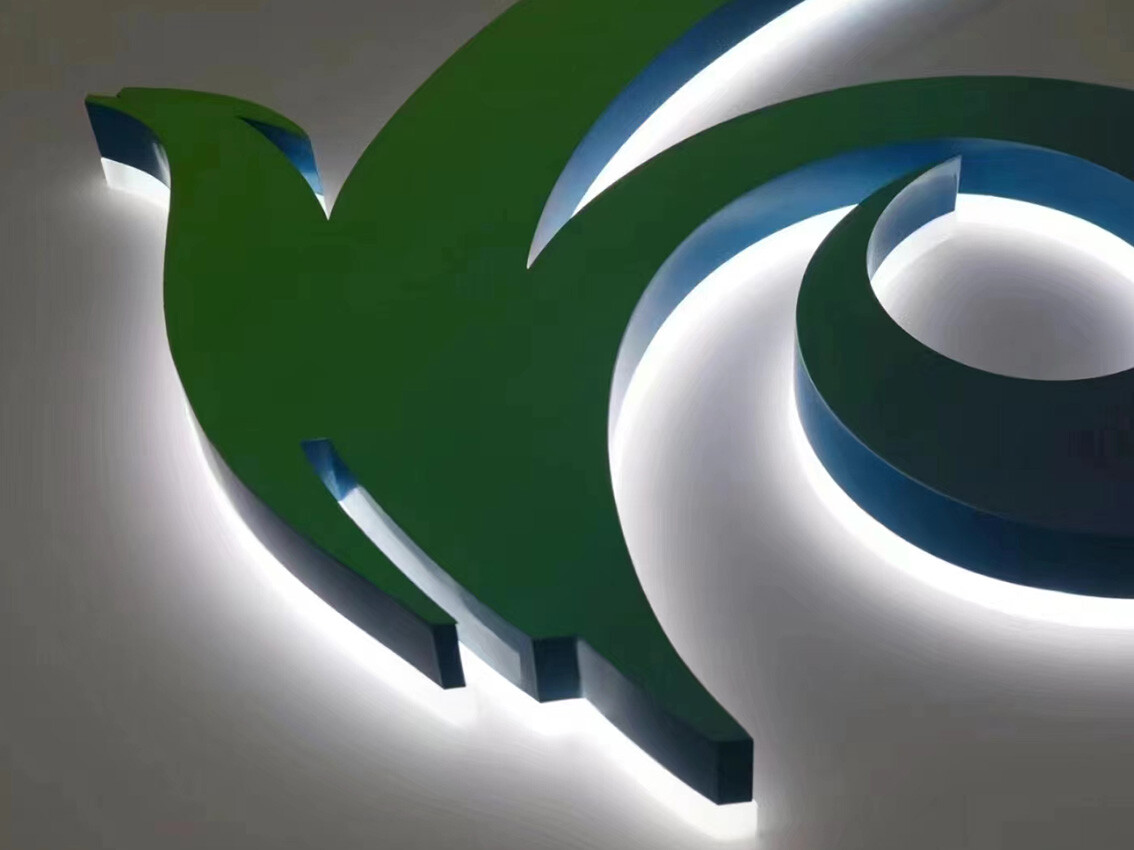 Stainless steel backlit letters