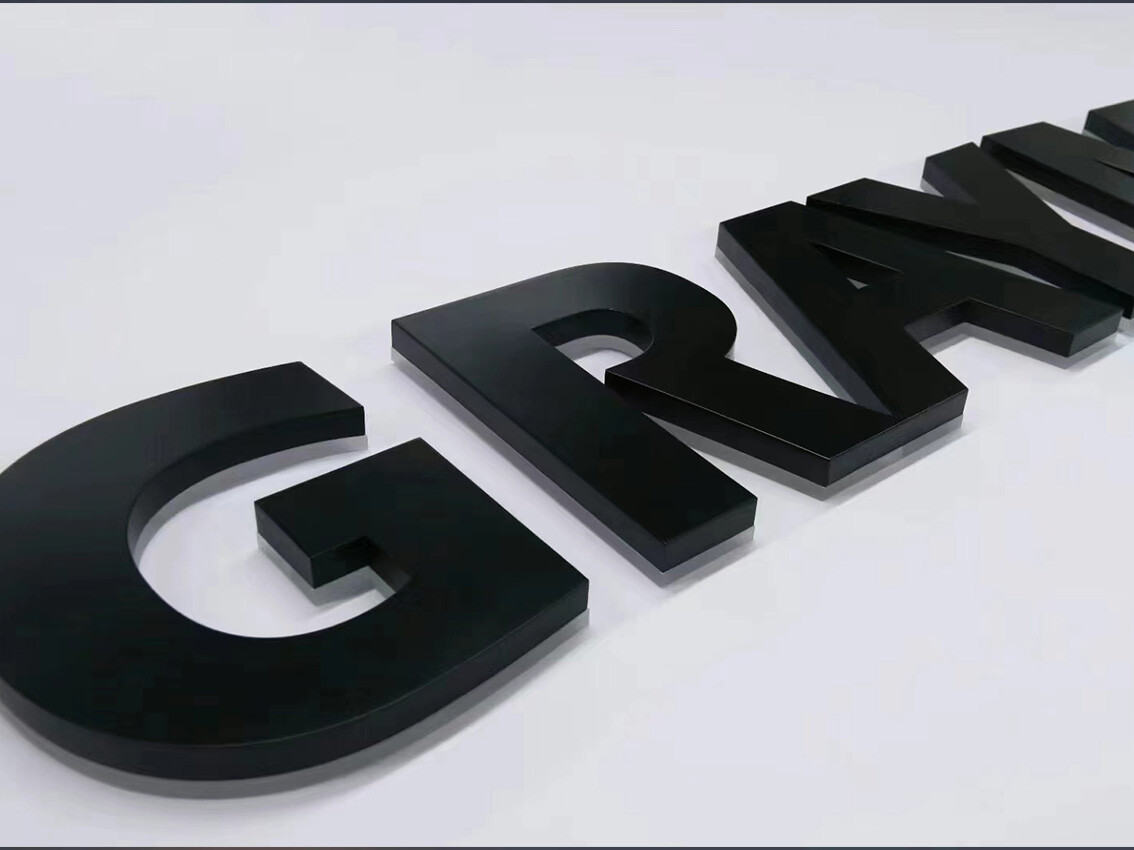 Stainless steel backlit letters