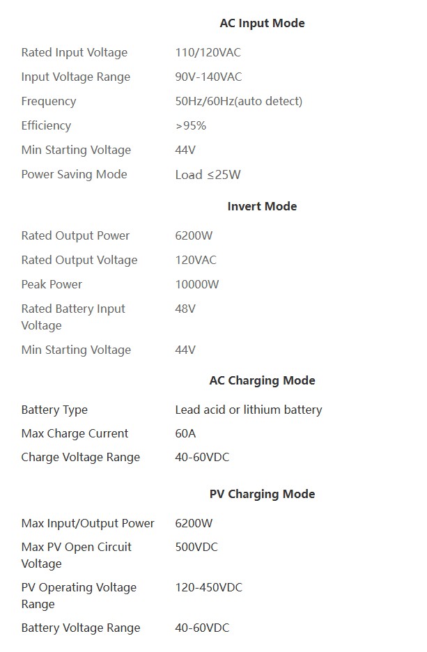 6KW Hybrid Solar Charge Inverter 6KW Hybrid Solar Charge Inverter