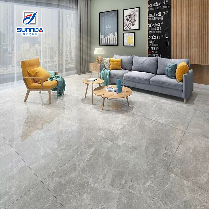 Glazed polished porcelain tiles
