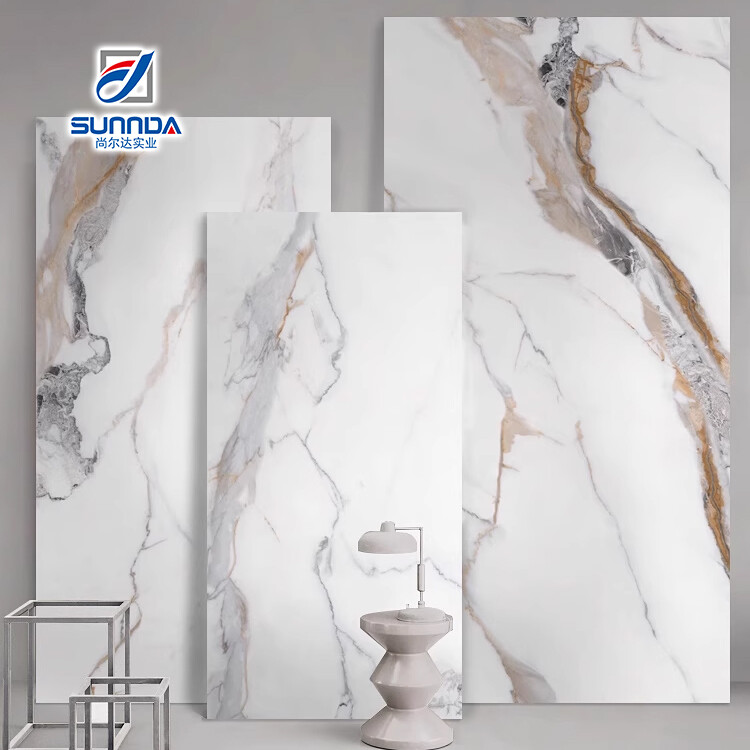 Glazed polished porcelain tiles