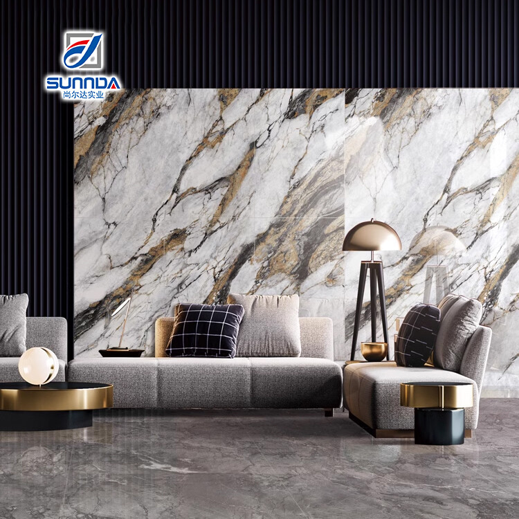 Glazed polished porcelain tiles