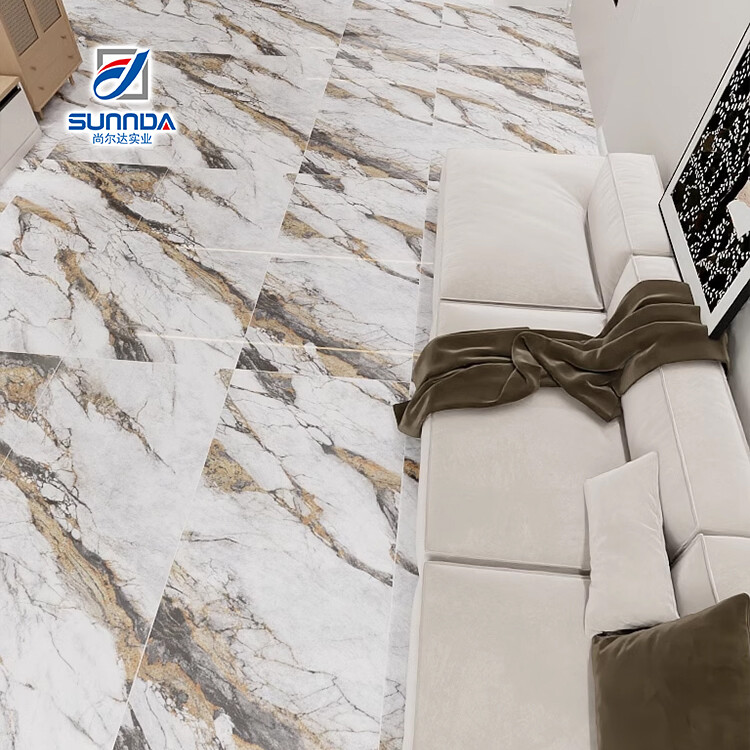 Glazed polished porcelain tiles