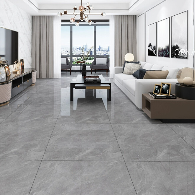 Glazed polished porcelain tiles
