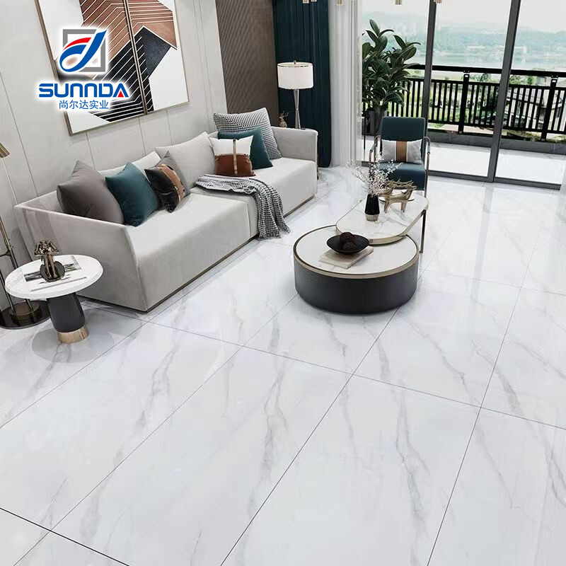 Glazed polished porcelain tiles