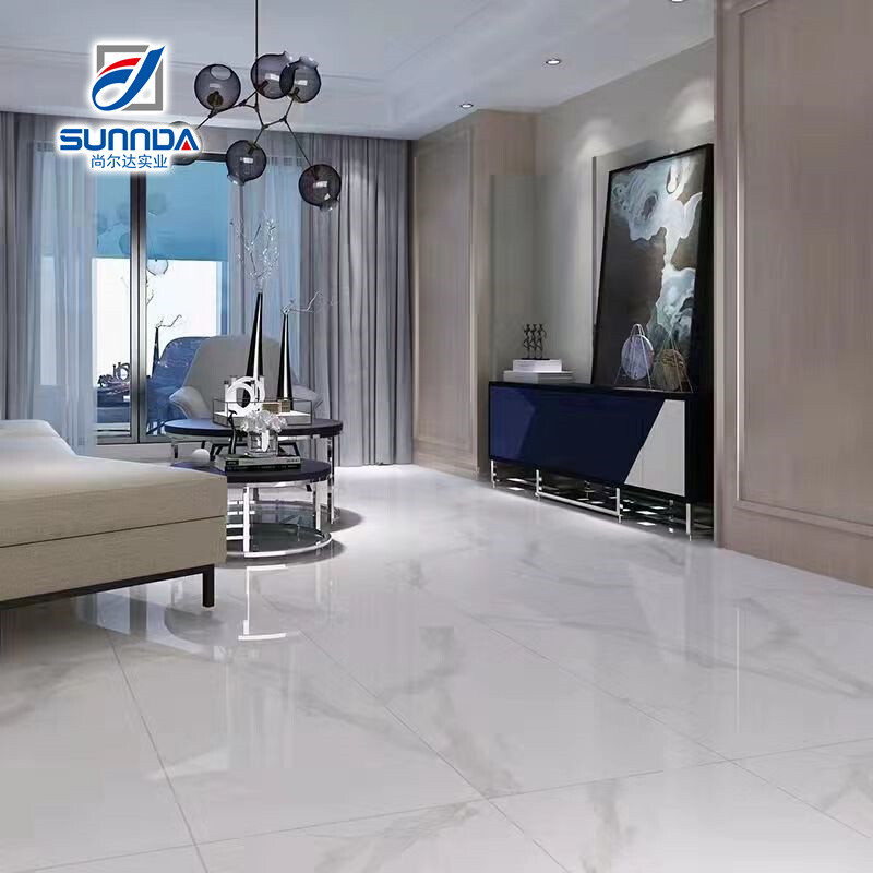 Glazed polished porcelain tiles