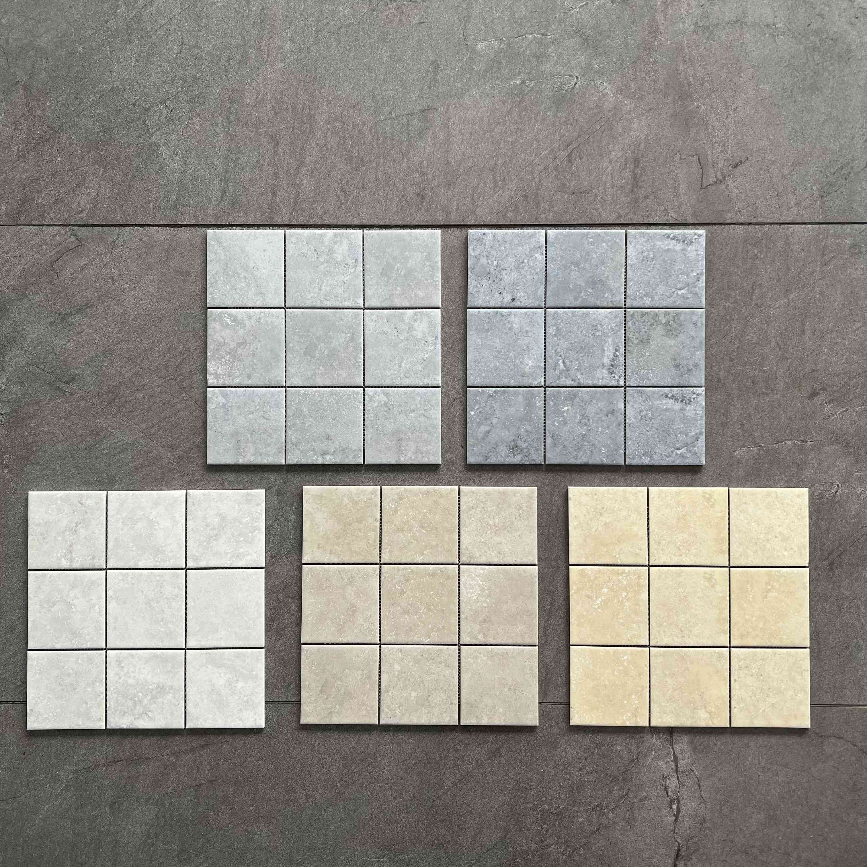 Limestone mosaic tiles 