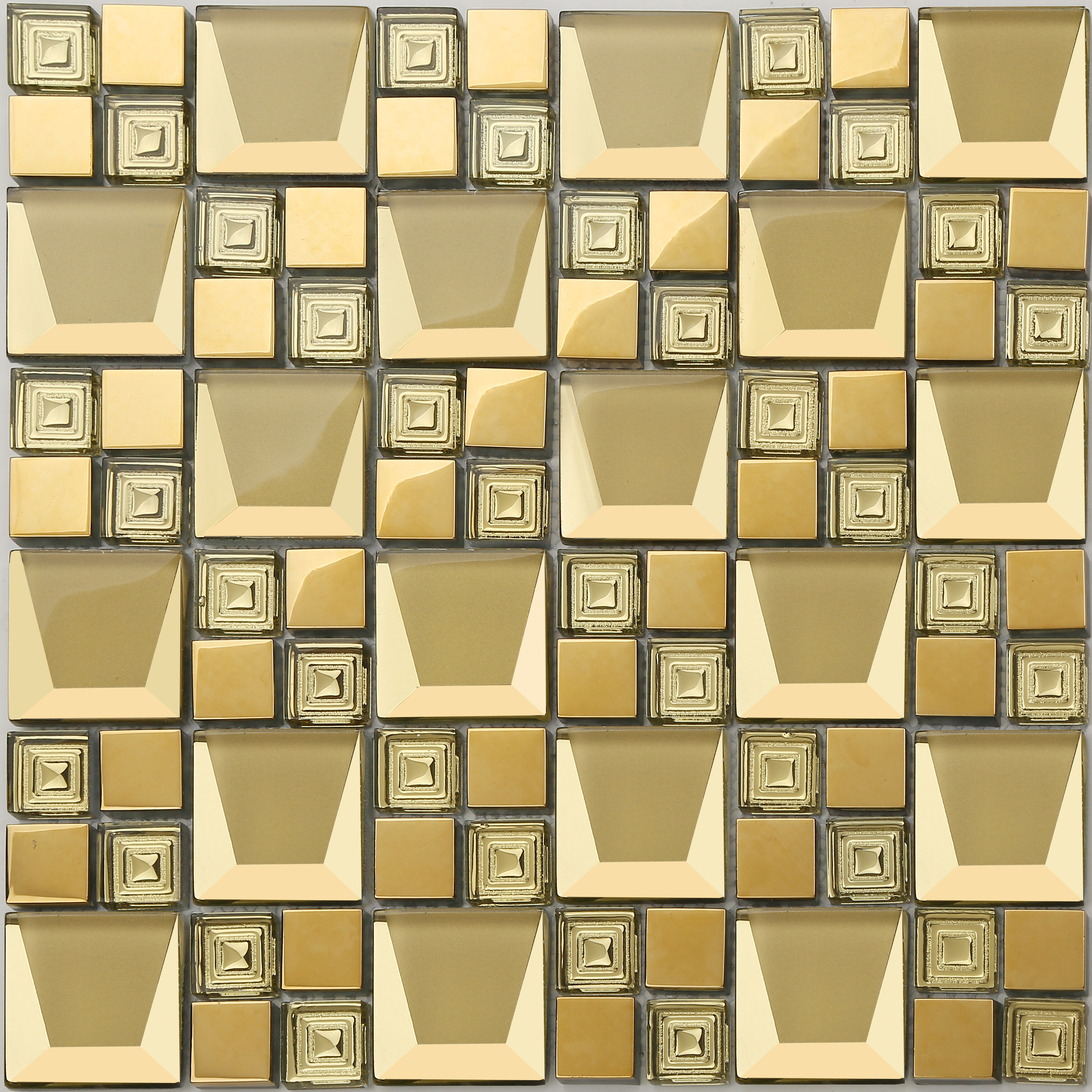 Plated gold mosaic tiles 
