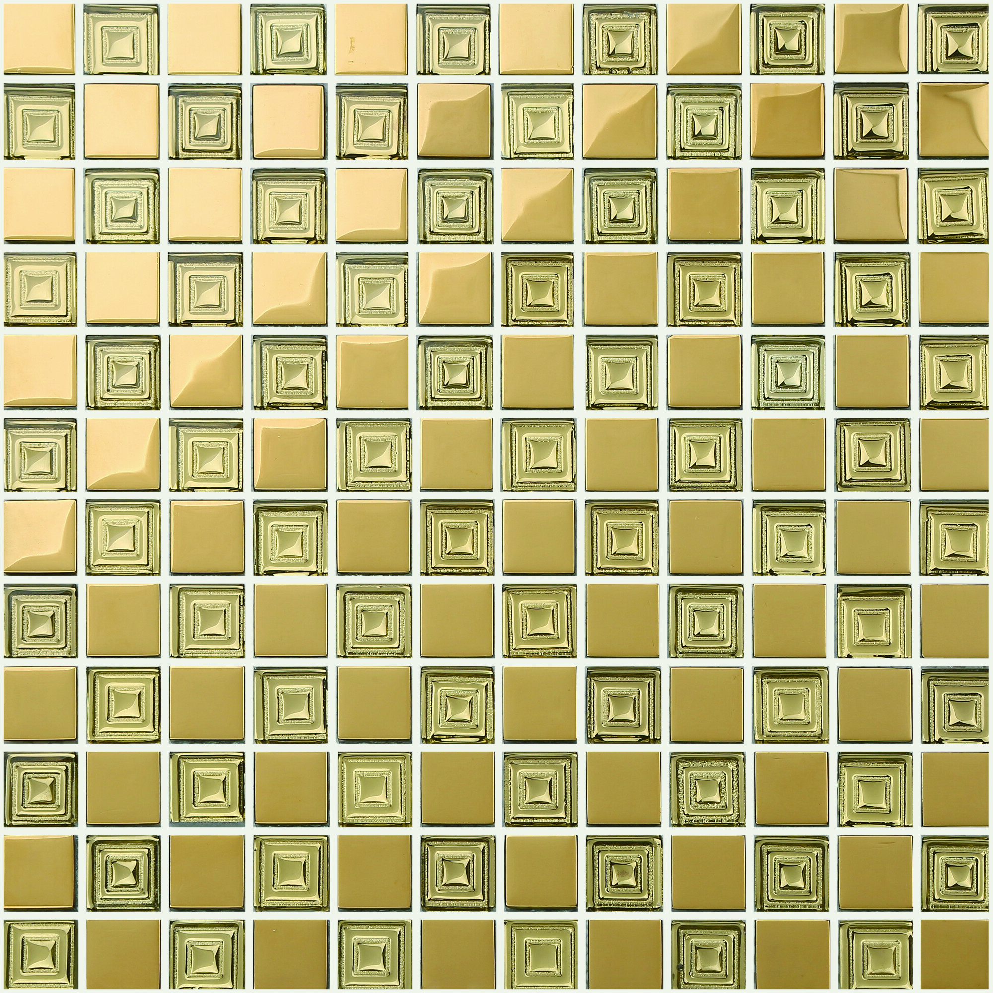 Plated gold mosaic tiles 