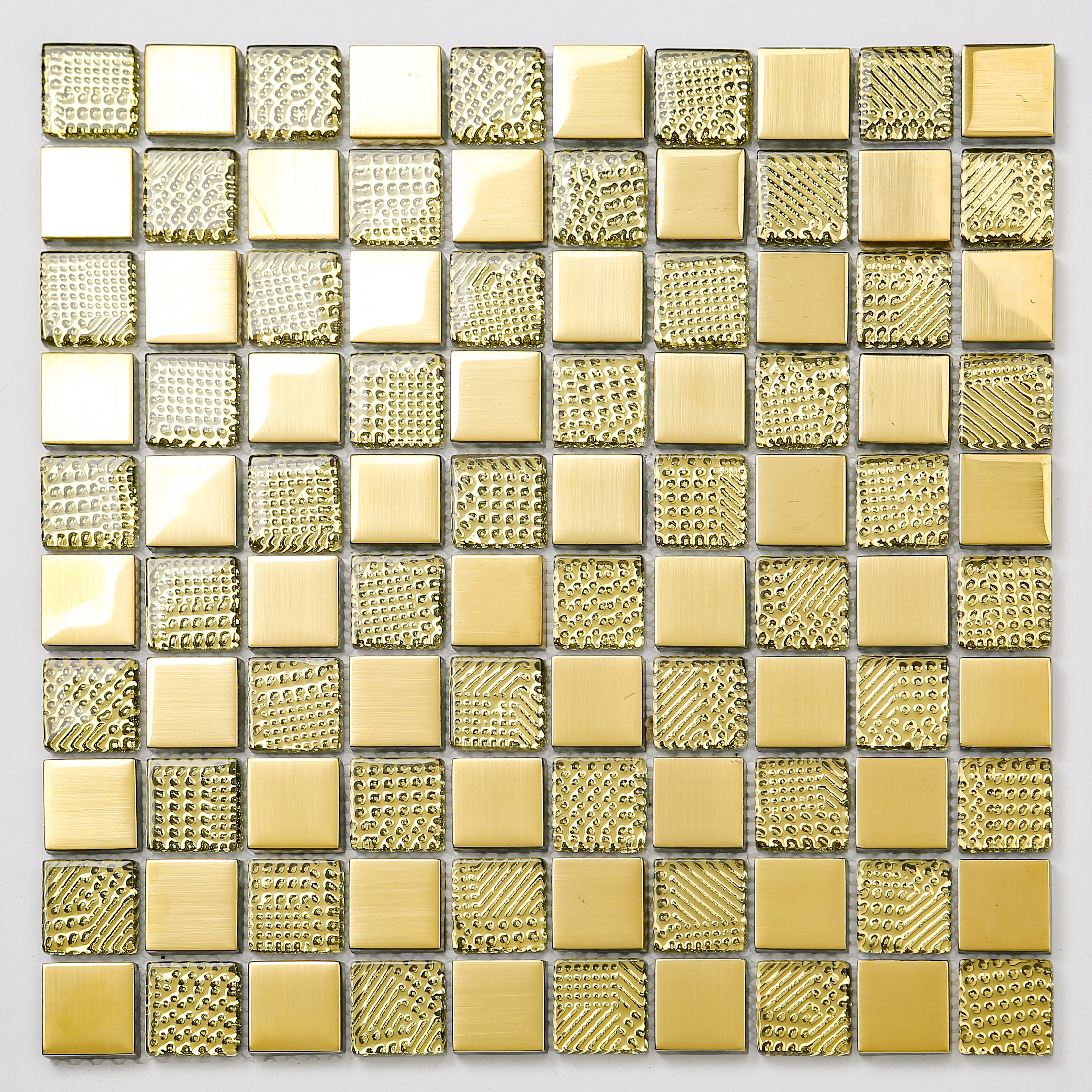 Plated gold mosaic tiles 