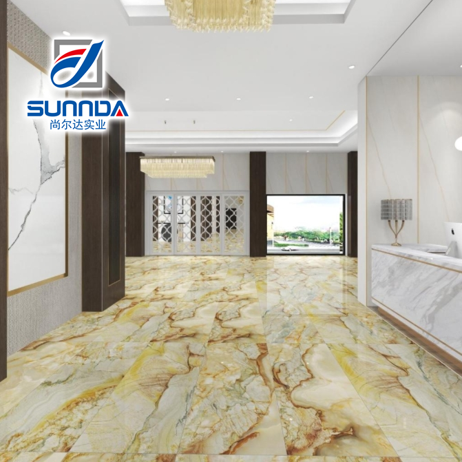 Glazed polished porcelain tiles 