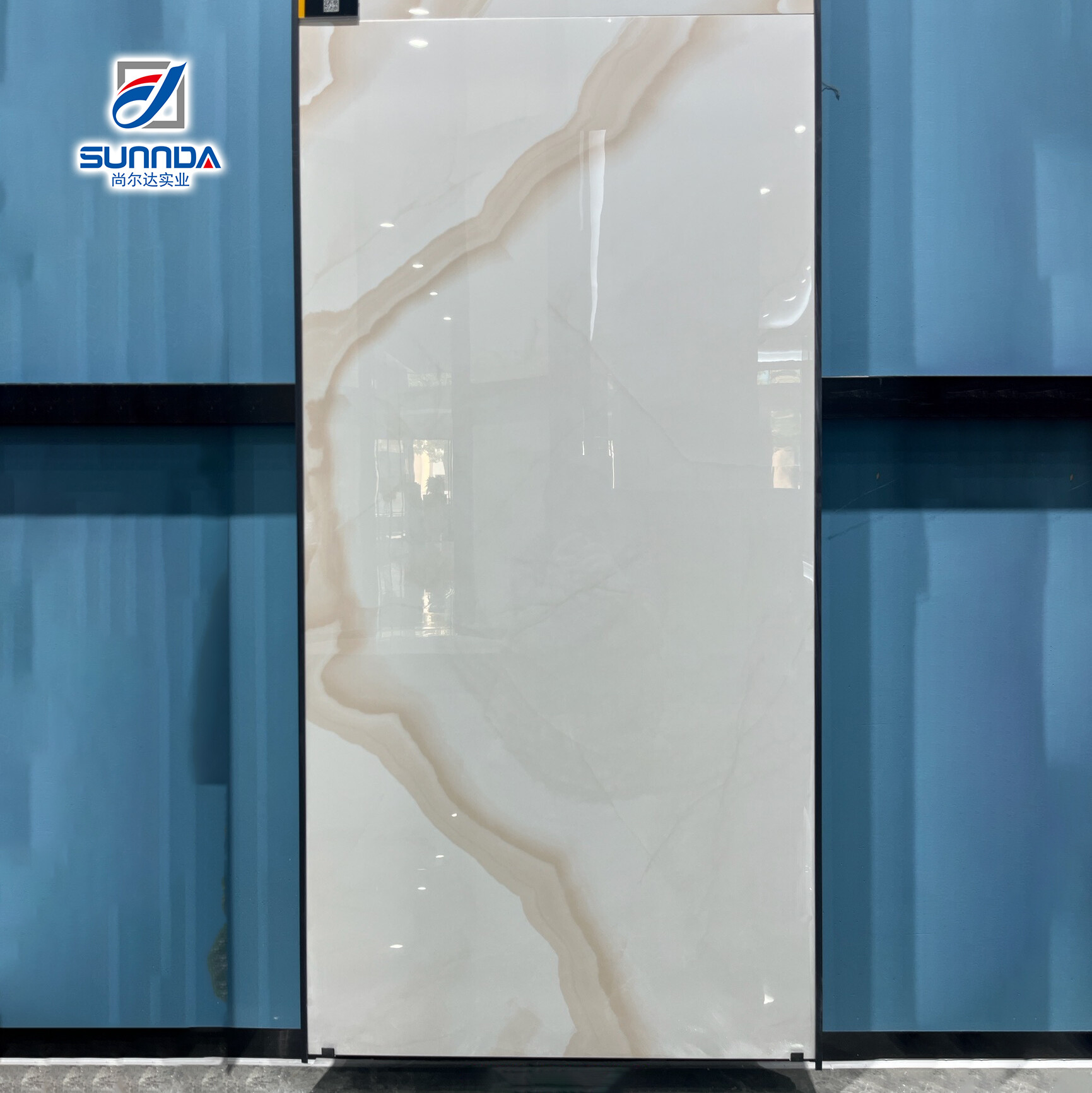 Glazed polished porcelain tiles 