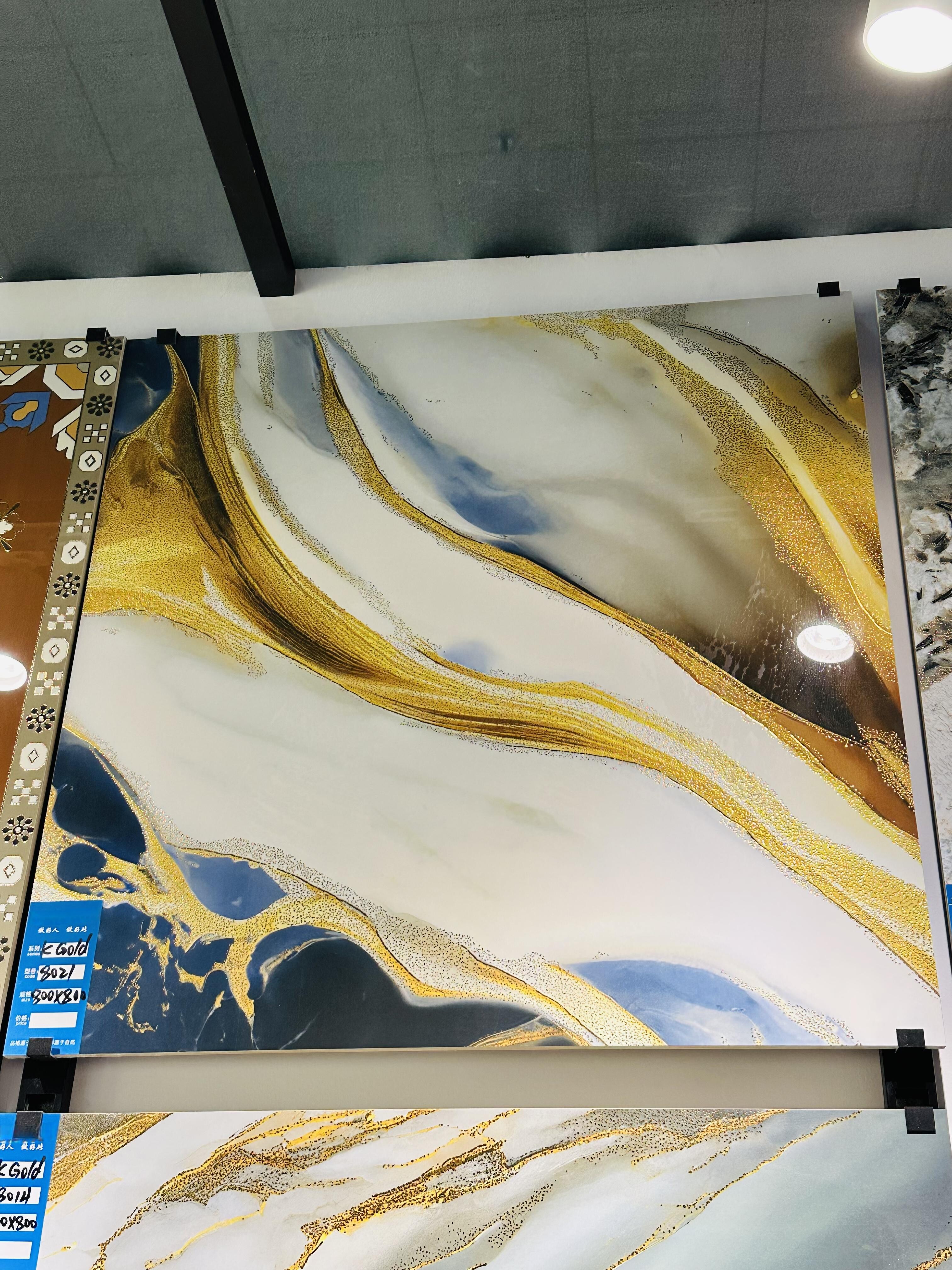 Glazed polished porcelain tiles 