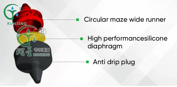 On the outer pipe-  anti drip & pressure compensation dropper