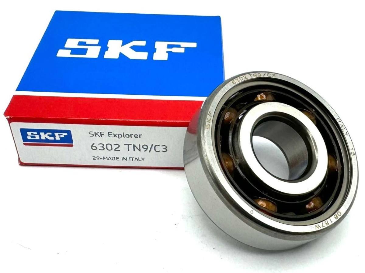 SKF 6302 TN9/C3 Ball Bearing, Open Type, NO Seals, Polyamide CAGE 15X42X13  MM