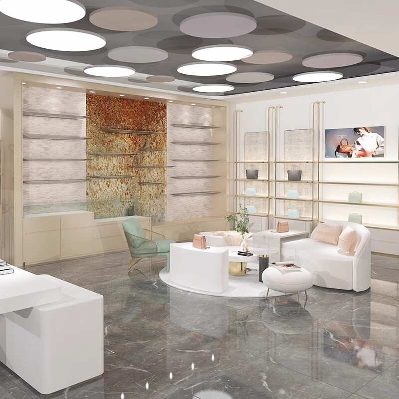 Shoe and leather bag display cabinet