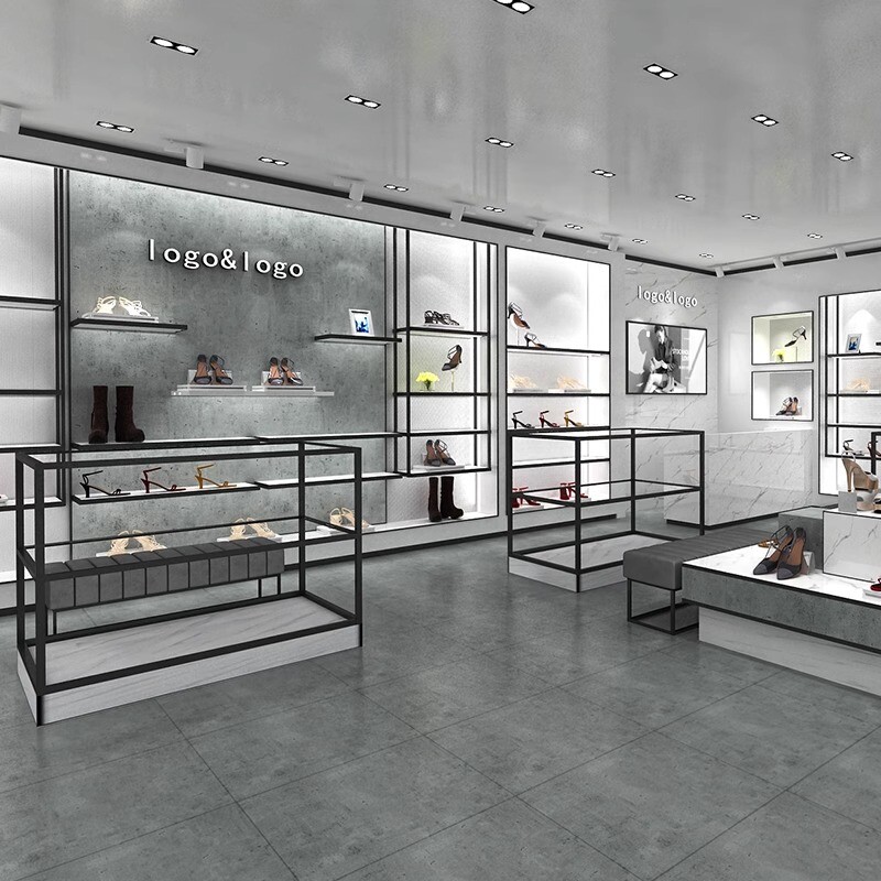 Shoe and leather bag display cabinet