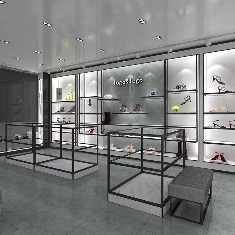 Shoe and leather bag display cabinet