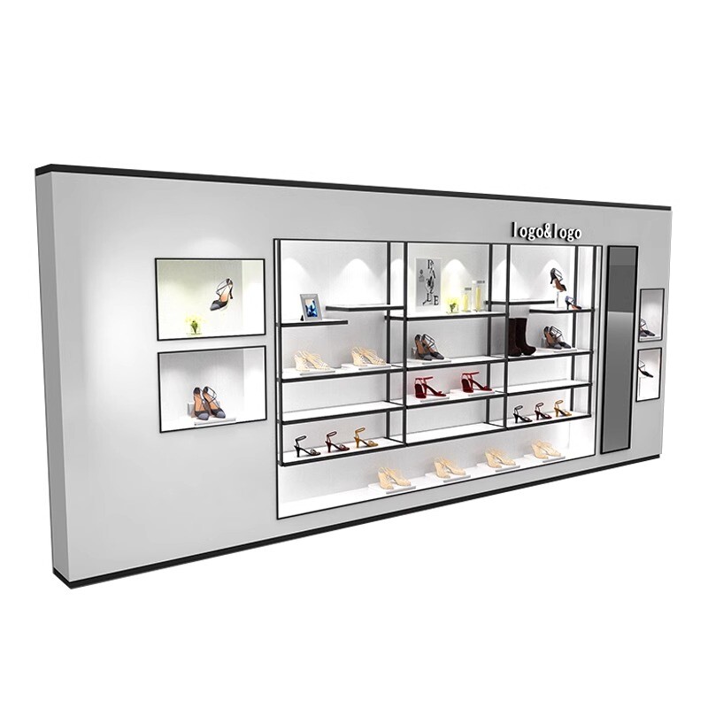 Shoe and leather bag display cabinet