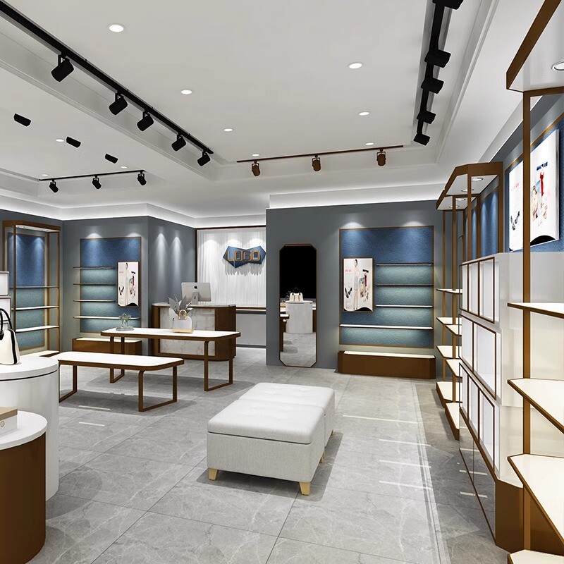 Shoe and leather bag display cabinet