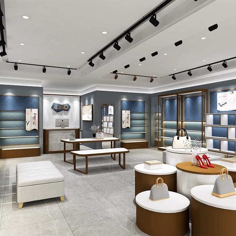 Shoe and leather bag display cabinet