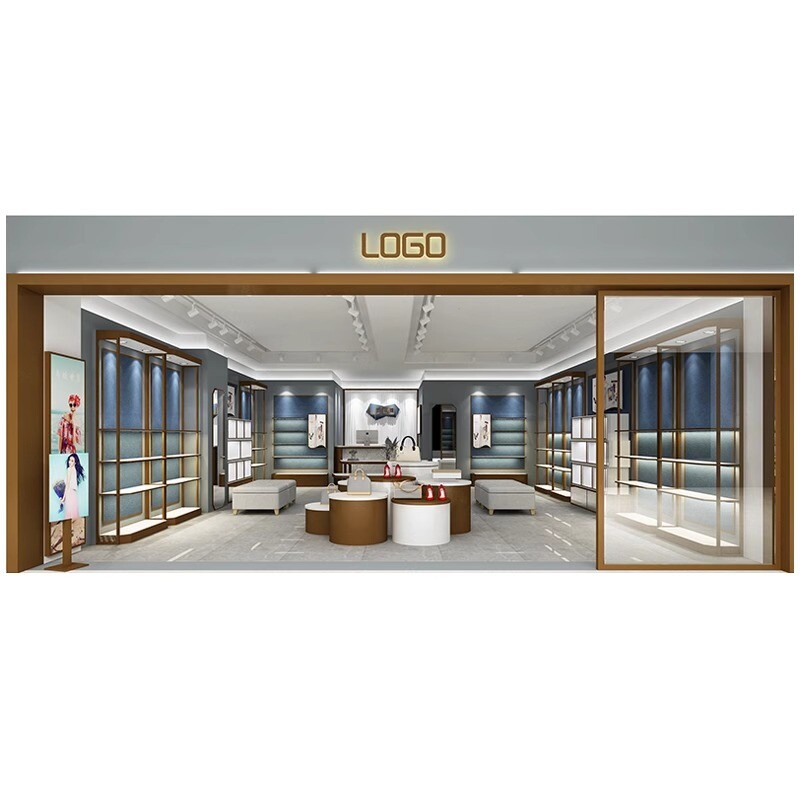 Shoe and leather bag display cabinet