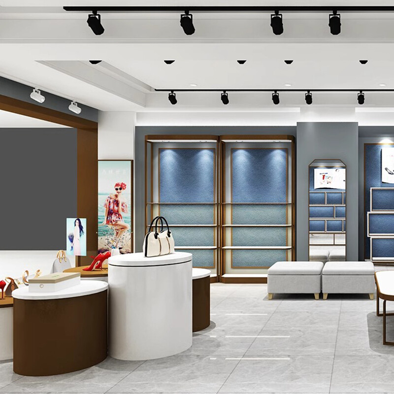 Shoe and leather bag display cabinet