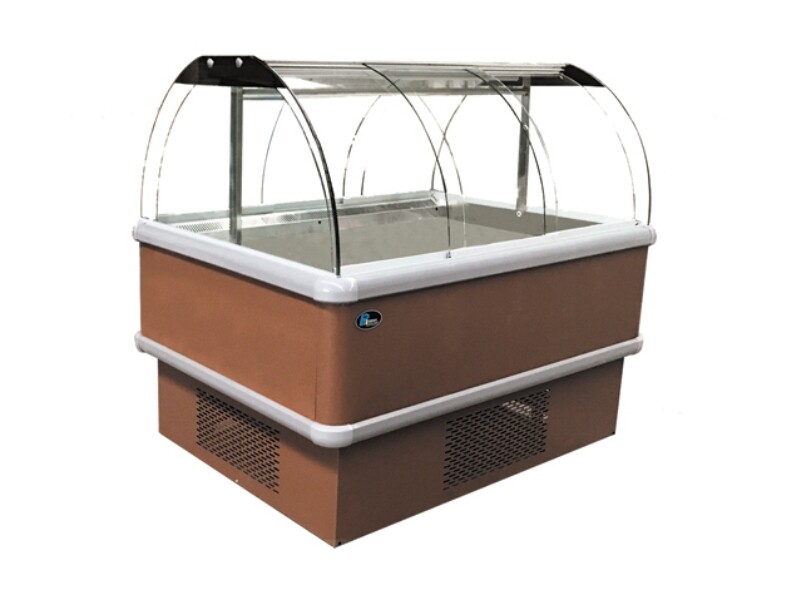 Double-sided glass display deli cabinet