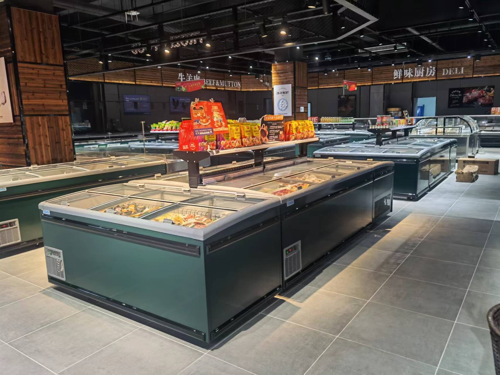 Plug-in Type Up-down Sliding Glass Door Combined Island Freezer