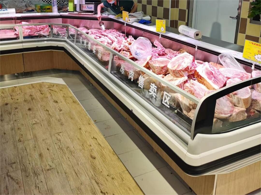 Luxury Fresh Meat Service Over Counter Showcase 