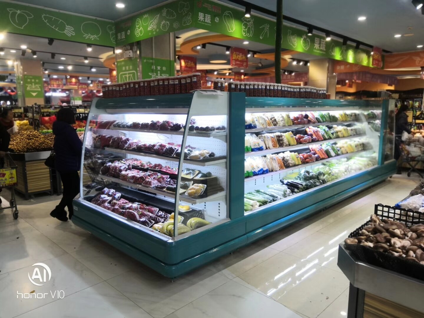 Multi-Deck Grocery Store Upright Commercial Refrigerator