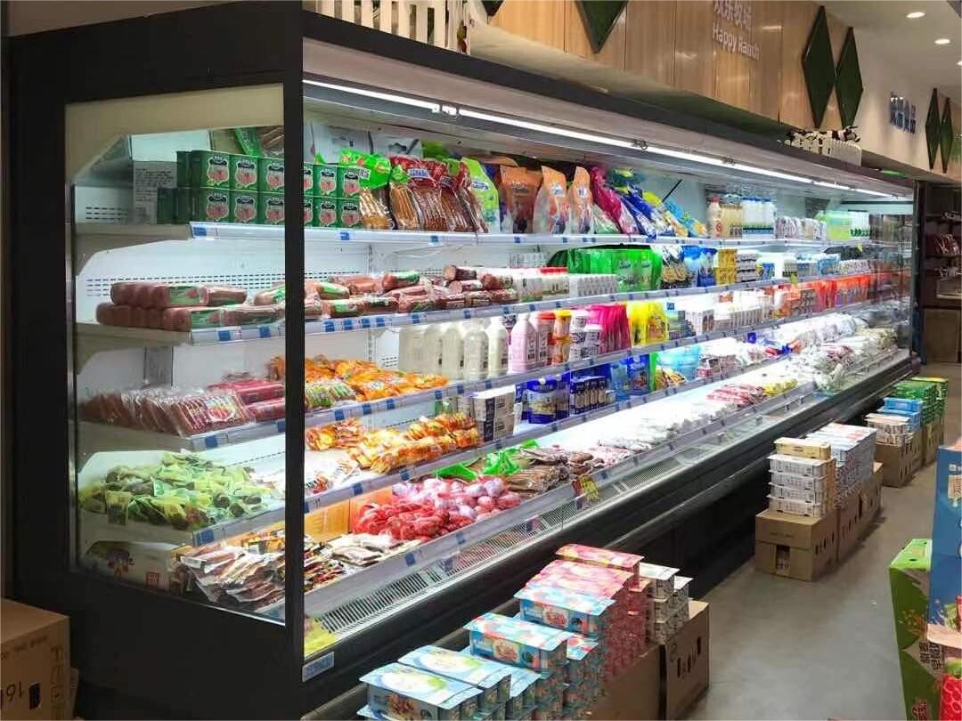 4 Layers Vertical Upright Multi deck Display Open Chiller